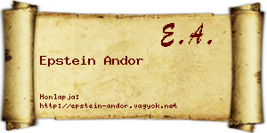 Epstein Andor névjegykártya